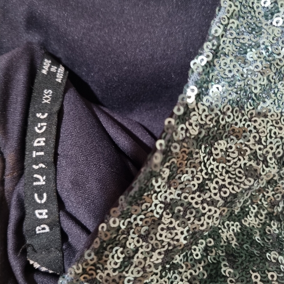 Backstage Size xxs Pale Aqua Blue Sequined Mini Cocktail Party Dress - Picture 5 of 5